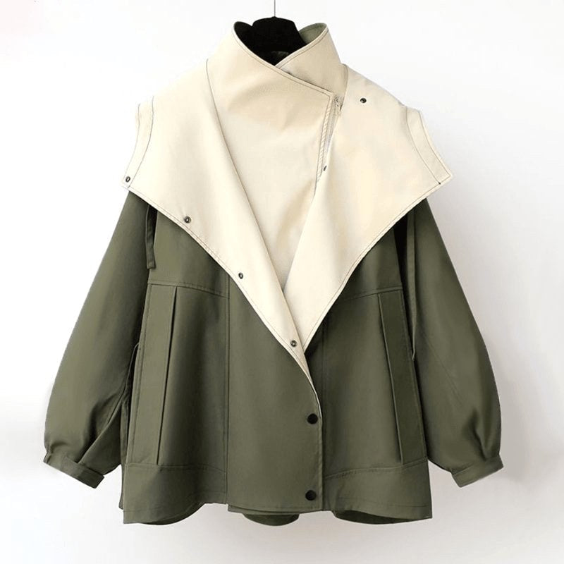 Jacqueline | Women's Oversized Layered Jacket, Practical Autumn Jacket | Everlasting Boutique | Black