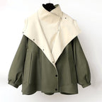 Jacqueline | Women's Oversized Layered Jacket, Practical Autumn Jacket | Everlasting Boutique | Black