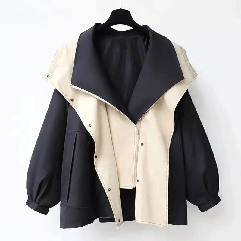 Jacqueline | Women's Oversized Layered Jacket, Practical Autumn Jacket | Everlasting Boutique