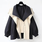 Jacqueline | Women's Oversized Layered Jacket, Practical Autumn Jacket | Everlasting Boutique