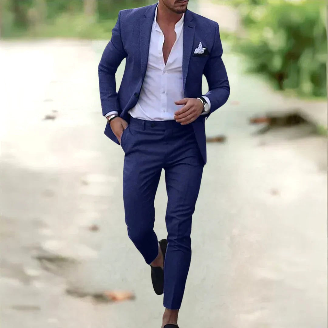 Jacob | Men's Slim-Fit Two-Piece Linen Suit – Elegant Suit | Everlasting Boutique