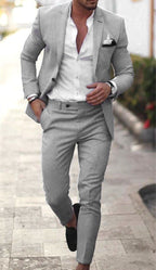 Jacob | Men's Slim-Fit Two-Piece Linen Suit – Elegant Suit | Everlasting Boutique