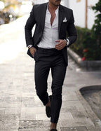 Jacob | Men's Slim-Fit Two-Piece Linen Suit – Elegant Suit | Everlasting Boutique
