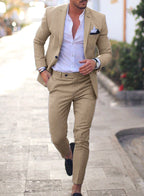 Jacob | Men's Slim-Fit Two-Piece Linen Suit – Elegant Suit | Everlasting Boutique
