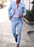 Jacob | Men's Slim-Fit Two-Piece Linen Suit – Elegant Suit | Everlasting Boutique