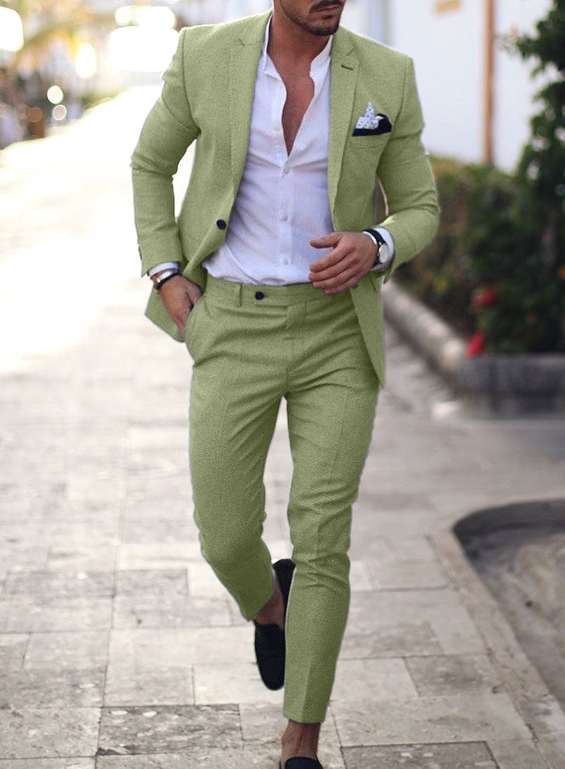 Jacob | Men's Slim-Fit Two-Piece Linen Suit – Elegant Suit | Everlasting Boutique