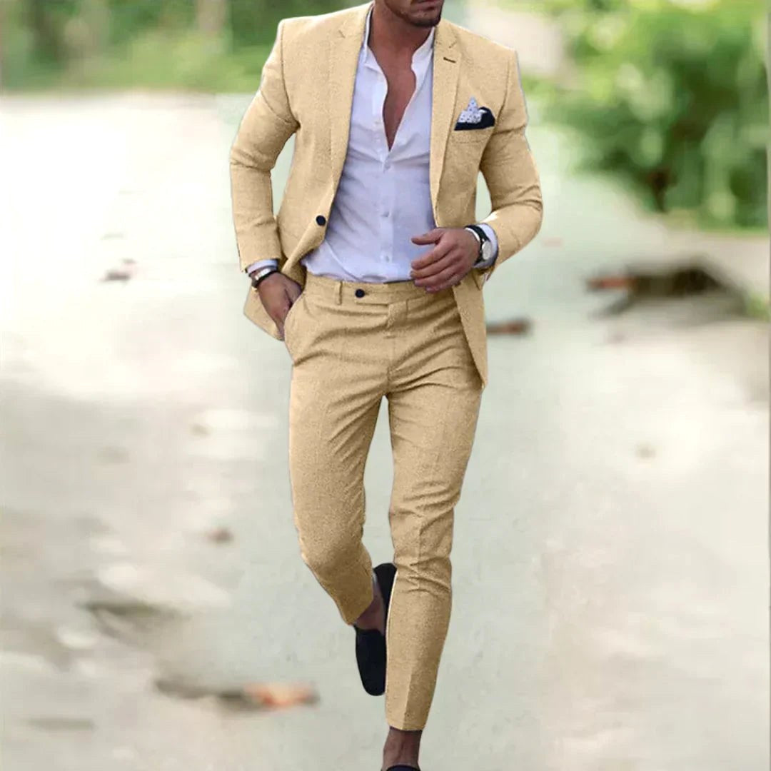 Jacob | Men's Slim-Fit Two-Piece Linen Suit – Elegant Suit | Everlasting Boutique