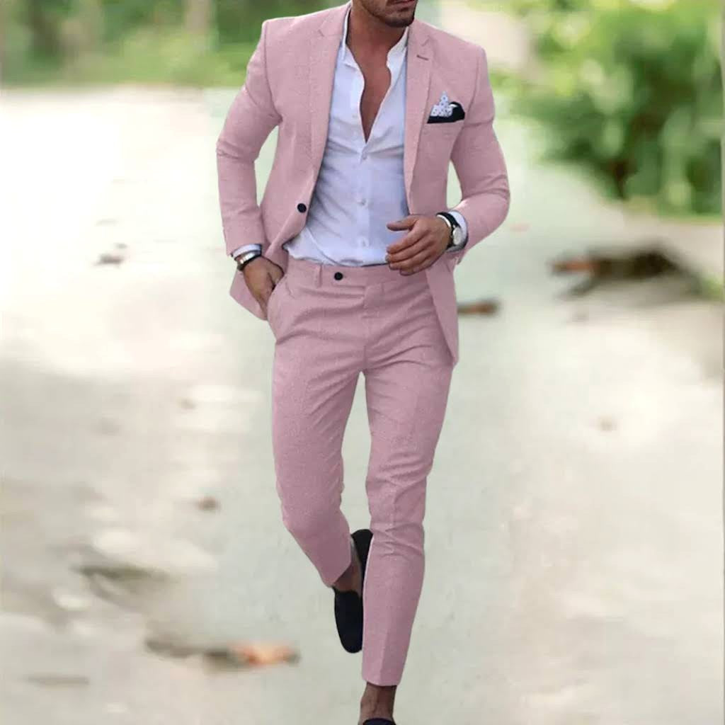 Jacob | Men's Slim-Fit Two-Piece Linen Suit – Elegant Suit | Everlasting Boutique