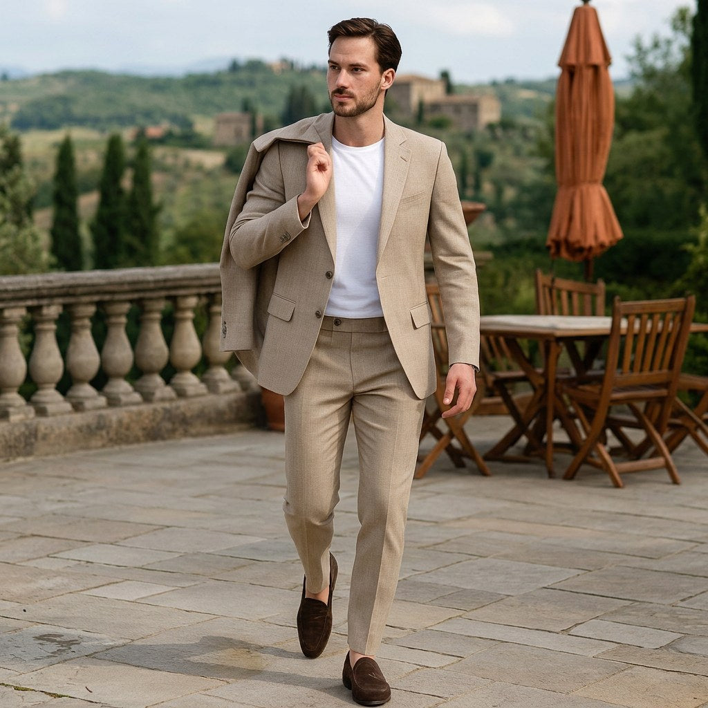 Jacob | Men's Slim-Fit Two-Piece Linen Suit – Elegant Suit | Everlasting Boutique