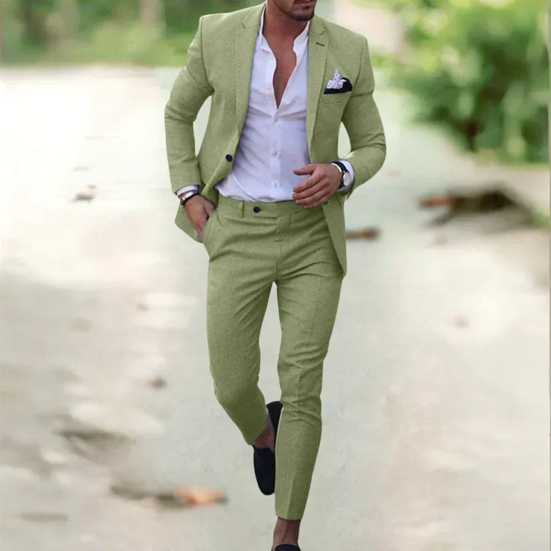 Jacob | Men's Slim-Fit Two-Piece Linen Suit – Elegant Suit | Everlasting Boutique