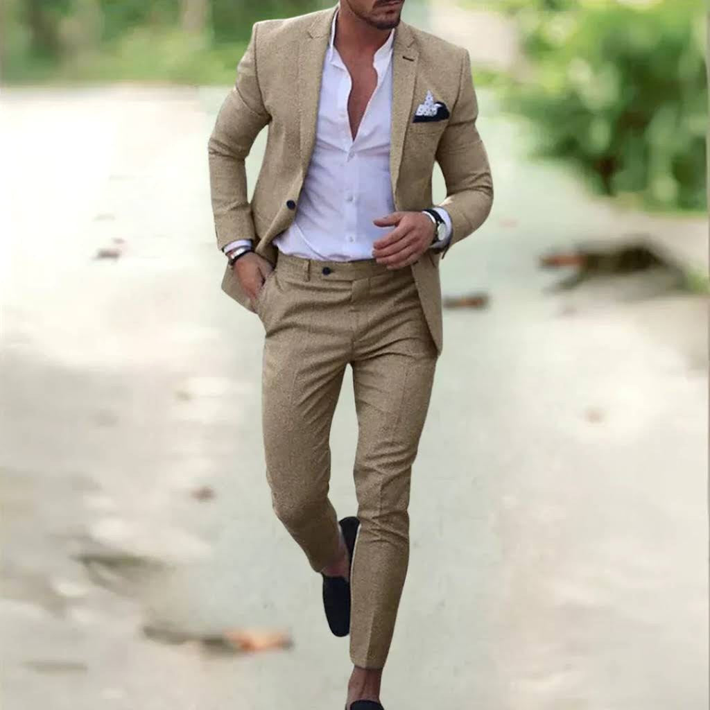 Jacob | Men's Slim-Fit Two-Piece Linen Suit – Elegant Suit | Everlasting Boutique