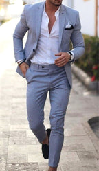 Jacob | Men's Slim-Fit Two-Piece Linen Suit – Elegant Suit | Everlasting Boutique