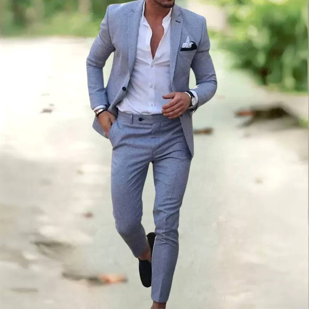 Jacob | Men's Slim-Fit Two-Piece Linen Suit – Elegant Suit | Everlasting Boutique