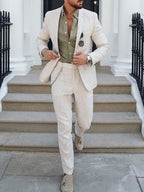 Jacob | Men's Slim-Fit Two-Piece Linen Suit – Elegant Suit | Everlasting Boutique
