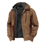 Jamie | Men's Hooded Full Zip Jacket, Lined Casual Jacket | Everlasting Boutique | Brown