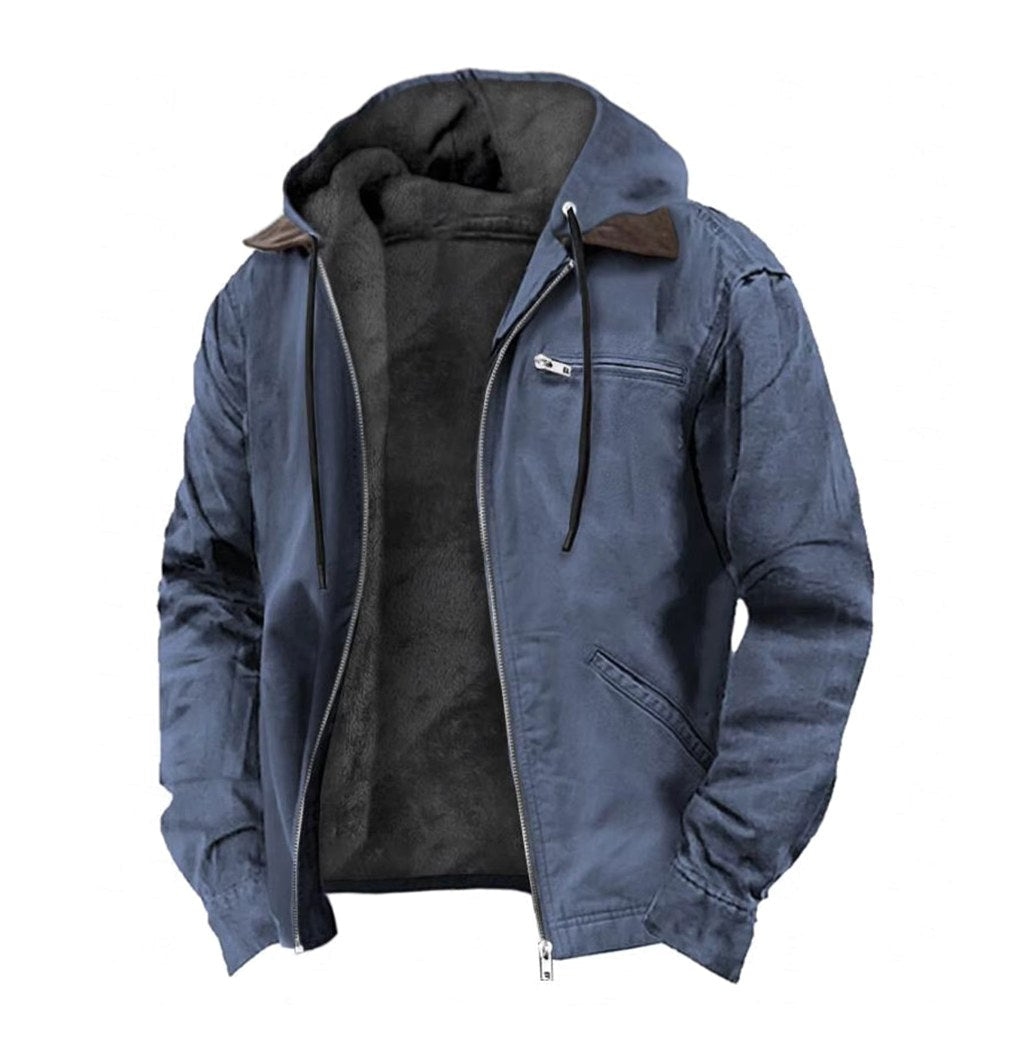 Jamie | Men's Hooded Full Zip Jacket, Lined Casual Jacket | Everlasting Boutique | Gray