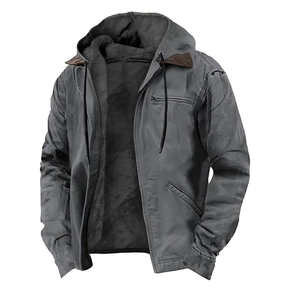Jamie | Men's Hooded Full Zip Jacket, Lined Casual Jacket | Everlasting Boutique | Olive Green