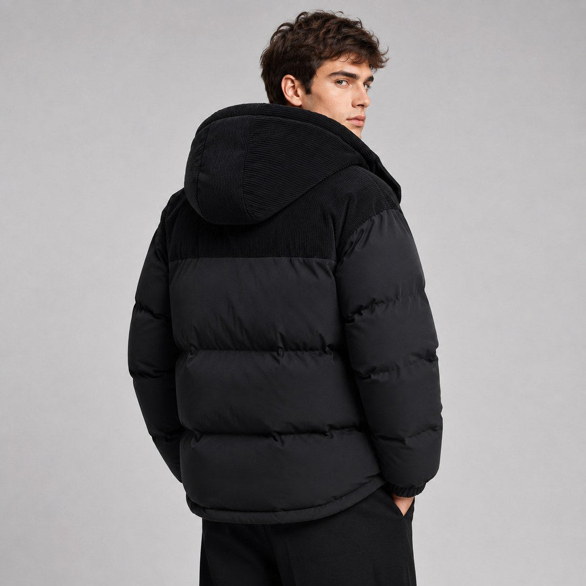 Jared | Men's Oversized Padded Puffer Jacket, Hooded Winter Coat | Everlasting Boutique | Khaki