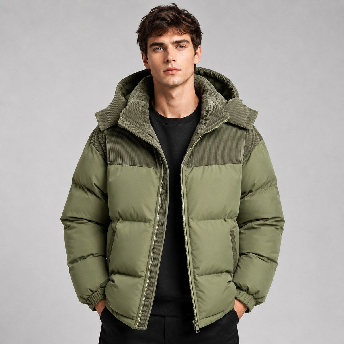 Jared | Men's Oversized Padded Puffer Jacket, Hooded Winter Coat | Everlasting Boutique