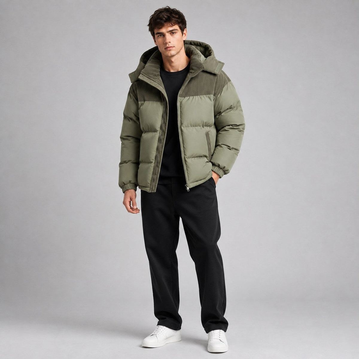 Jared | Men's Oversized Padded Puffer Jacket, Hooded Winter Coat | Everlasting Boutique