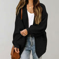 Johanna | Women's Oversized Open-Front Cardigan, Relaxed Layering Cardigan | Everlasting Boutique | Black