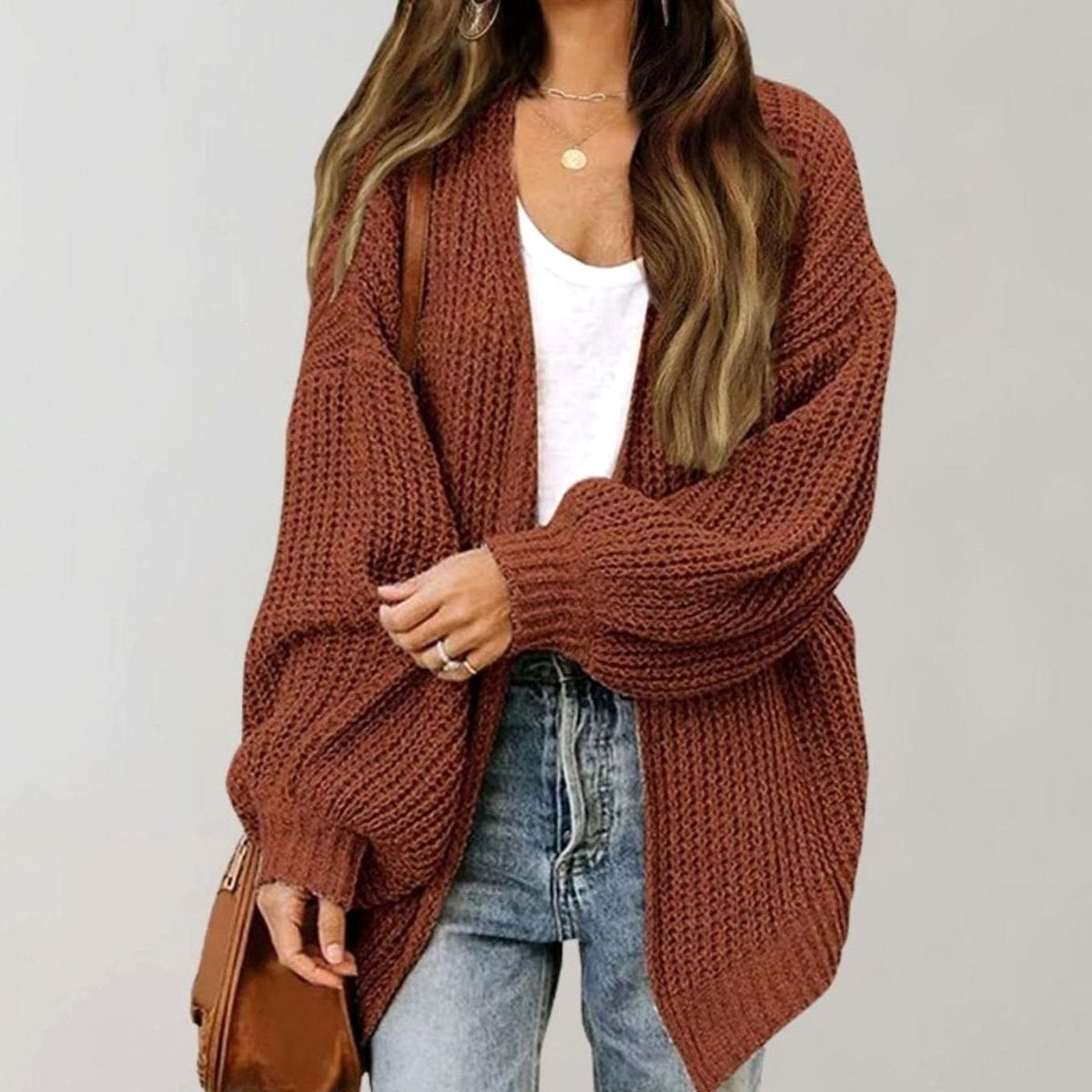 Johanna | Women's Oversized Open-Front Cardigan, Relaxed Layering Cardigan | Everlasting Boutique | Black