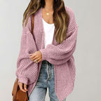 Johanna | Women's Oversized Open-Front Cardigan, Relaxed Layering Cardigan | Everlasting Boutique | Black