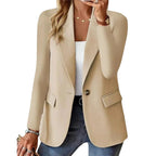 Josephine | Women's Long Sleeve Blazer, Notched Lapel Blazer Suit | Everlasting Boutique | Beige