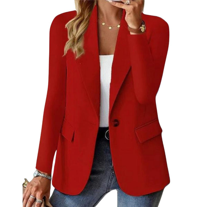 Josephine | Women's Long Sleeve Blazer, Notched Lapel Blazer Suit | Everlasting Boutique | Red