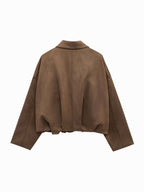 Josette | Women's Faux Suede Collared Bomber Jacket, Perfect for Everyday Wear | Everlasting Boutique