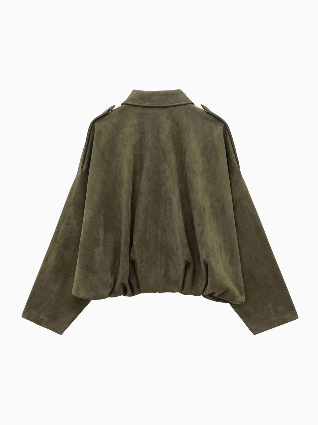 Josette | Women's Faux Suede Collared Bomber Jacket, Perfect for Everyday Wear | Everlasting Boutique | Brown