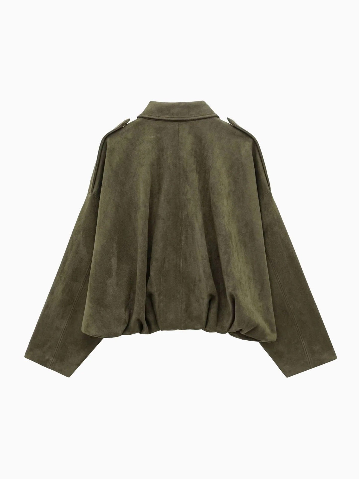 Josette | Women's Faux Suede Collared Bomber Jacket, Perfect for Everyday Wear | Everlasting Boutique | Brown