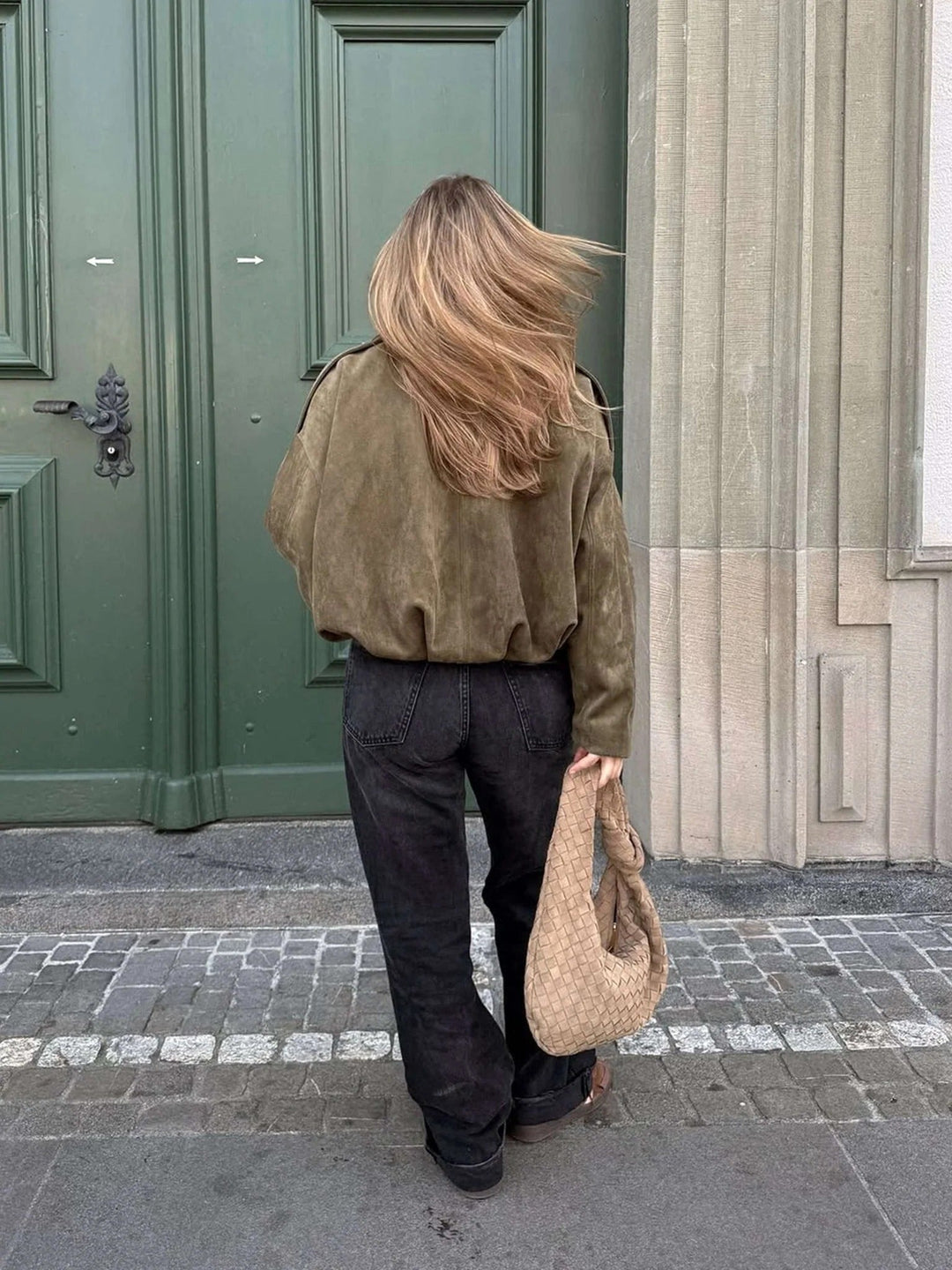 Josette | Women's Faux Suede Collared Bomber Jacket, Perfect for Everyday Wear | Everlasting Boutique