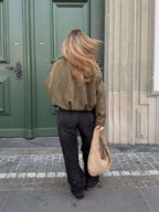 Josette | Women's Faux Suede Collared Bomber Jacket, Perfect for Everyday Wear | Everlasting Boutique