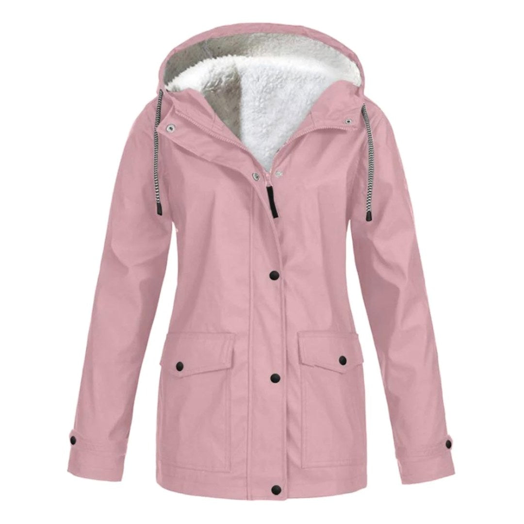 Judith | Women's Windproof Hooded Rain Jacket, Lightweight Autumn Coat | Everlasting Boutique | Pink