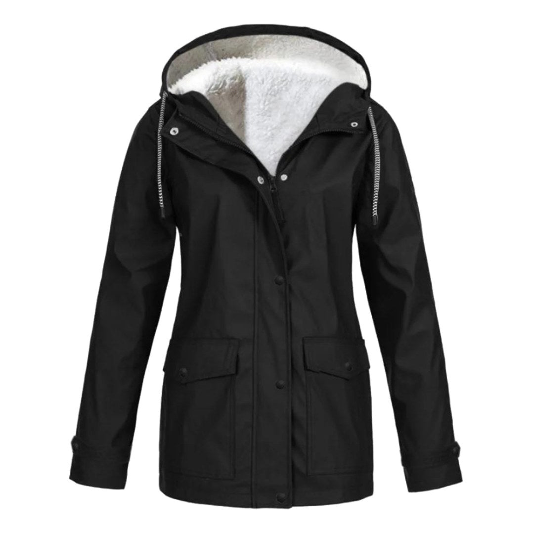 Judith | Women's Windproof Hooded Rain Jacket, Lightweight Autumn Coat | Everlasting Boutique | Grey