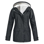 Judith | Women's Windproof Hooded Rain Jacket, Lightweight Autumn Coat | Everlasting Boutique | White