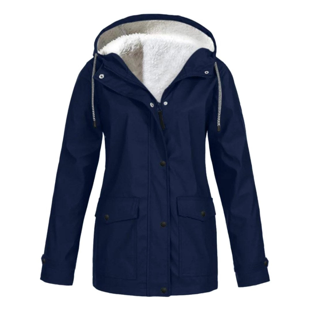 Judith | Women's Windproof Hooded Rain Jacket, Lightweight Autumn Coat | Everlasting Boutique | Red