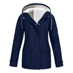 Judith | Women's Windproof Hooded Rain Jacket, Lightweight Autumn Coat | Everlasting Boutique | Red