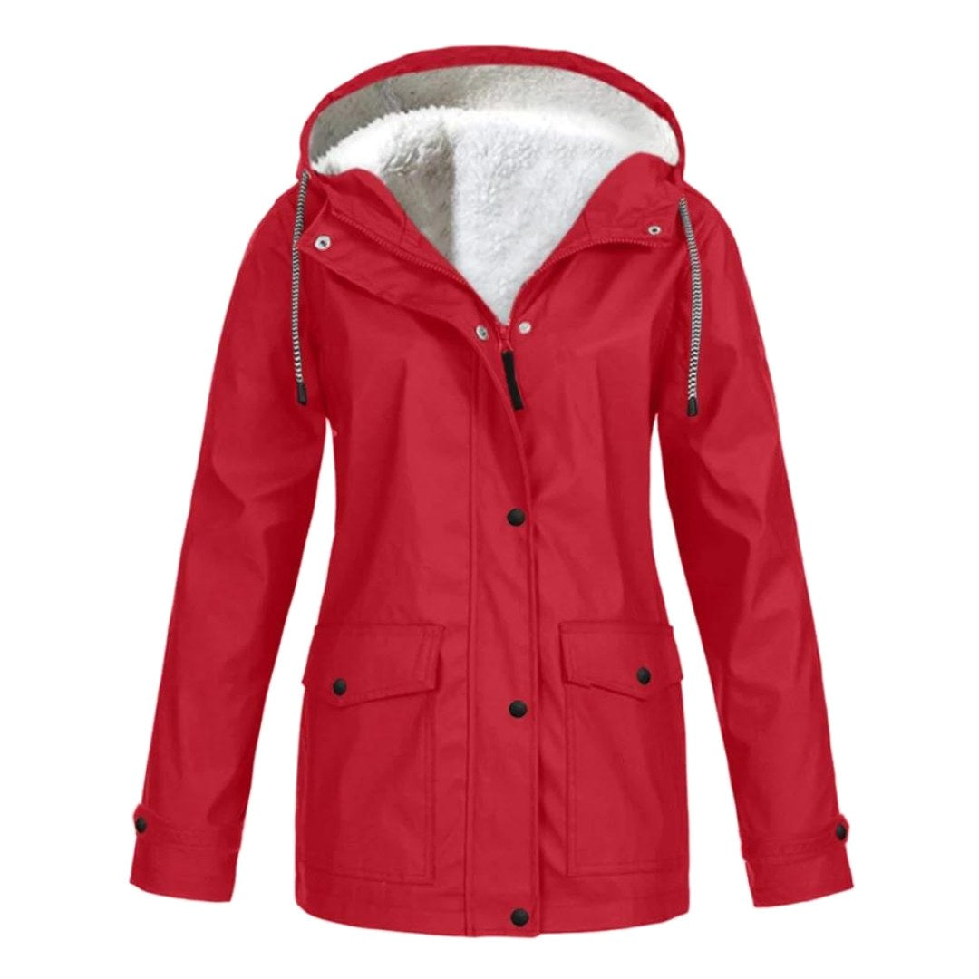 Judith | Women's Windproof Hooded Rain Jacket, Lightweight Autumn Coat | Everlasting Boutique | Light Grey