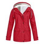 Judith | Women's Windproof Hooded Rain Jacket, Lightweight Autumn Coat | Everlasting Boutique | Light Grey