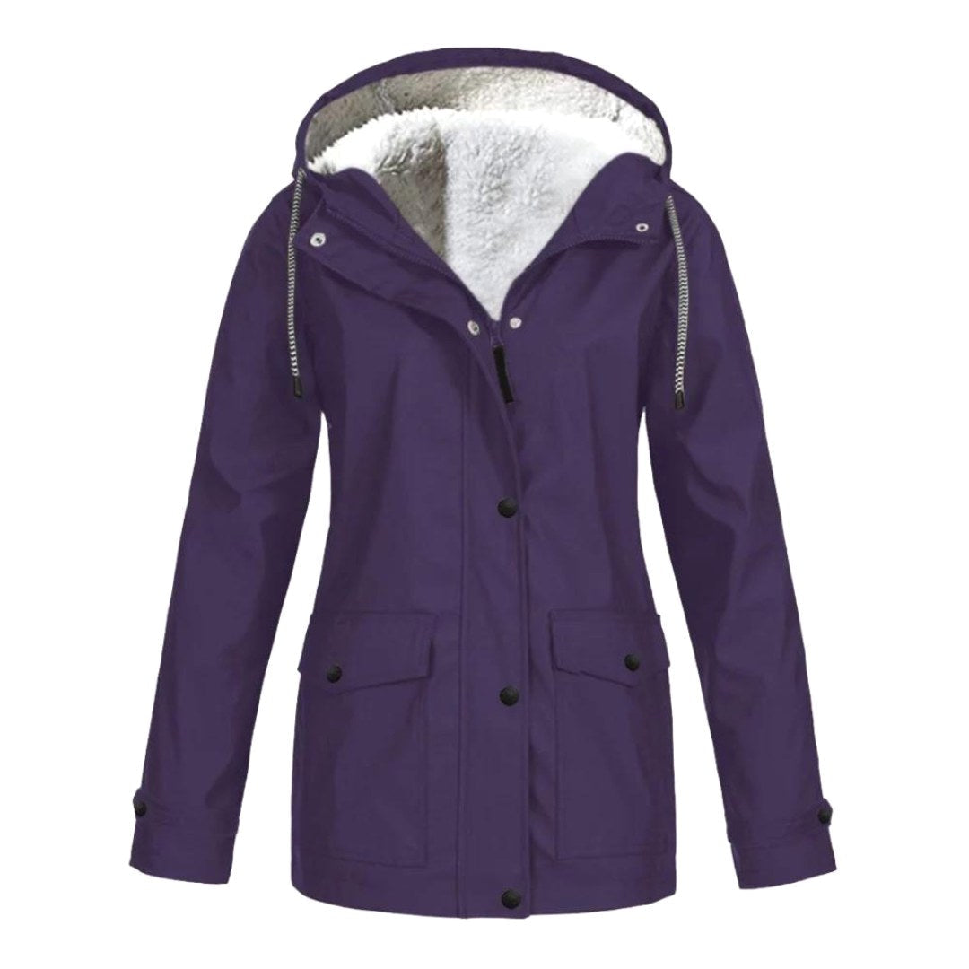 Judith | Women's Windproof Hooded Rain Jacket, Lightweight Autumn Coat | Everlasting Boutique | Green