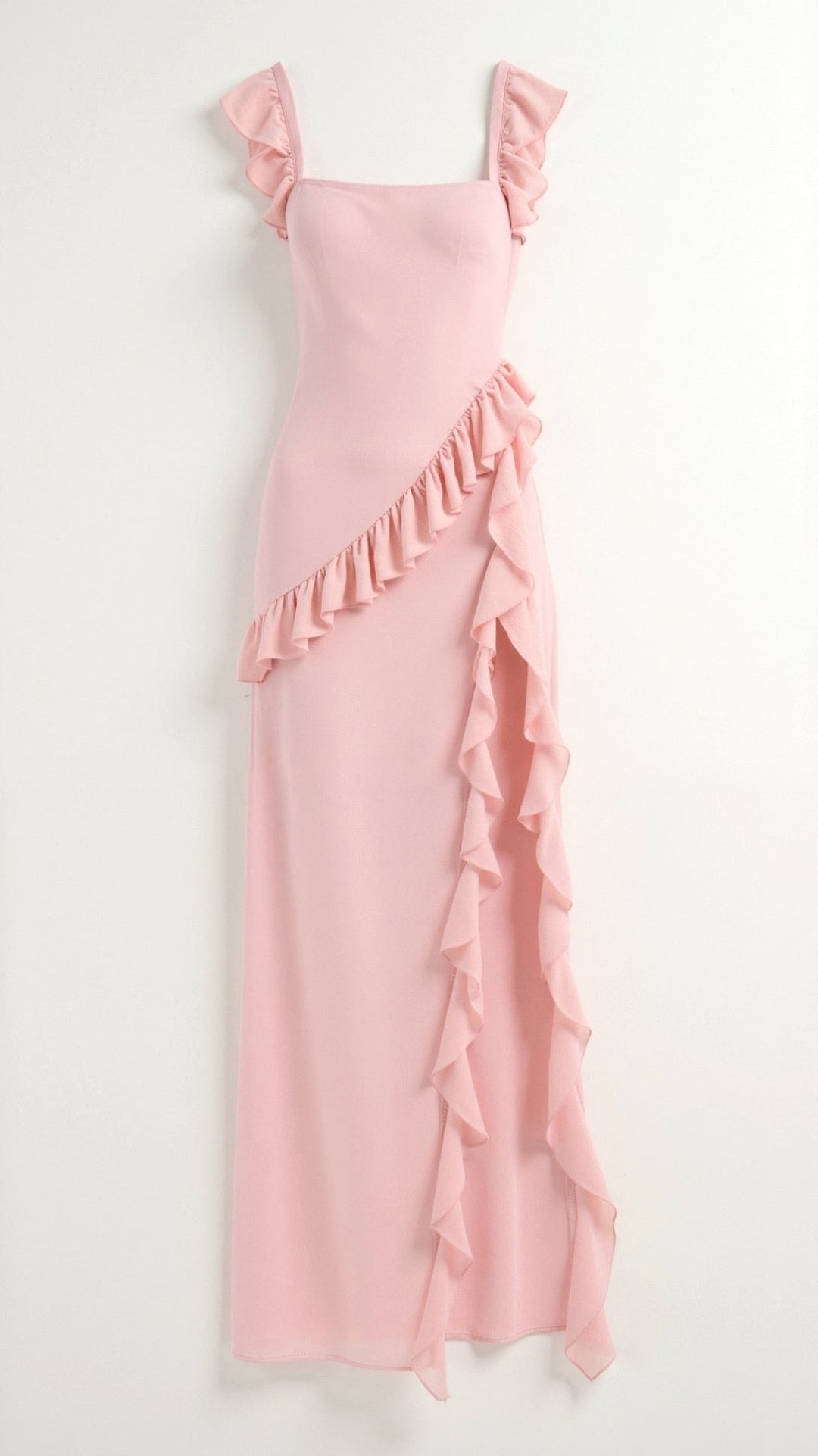 Julia | Women's Ruffled Maxi Dress, Front Slit Evening Dress | Everlasting Boutique