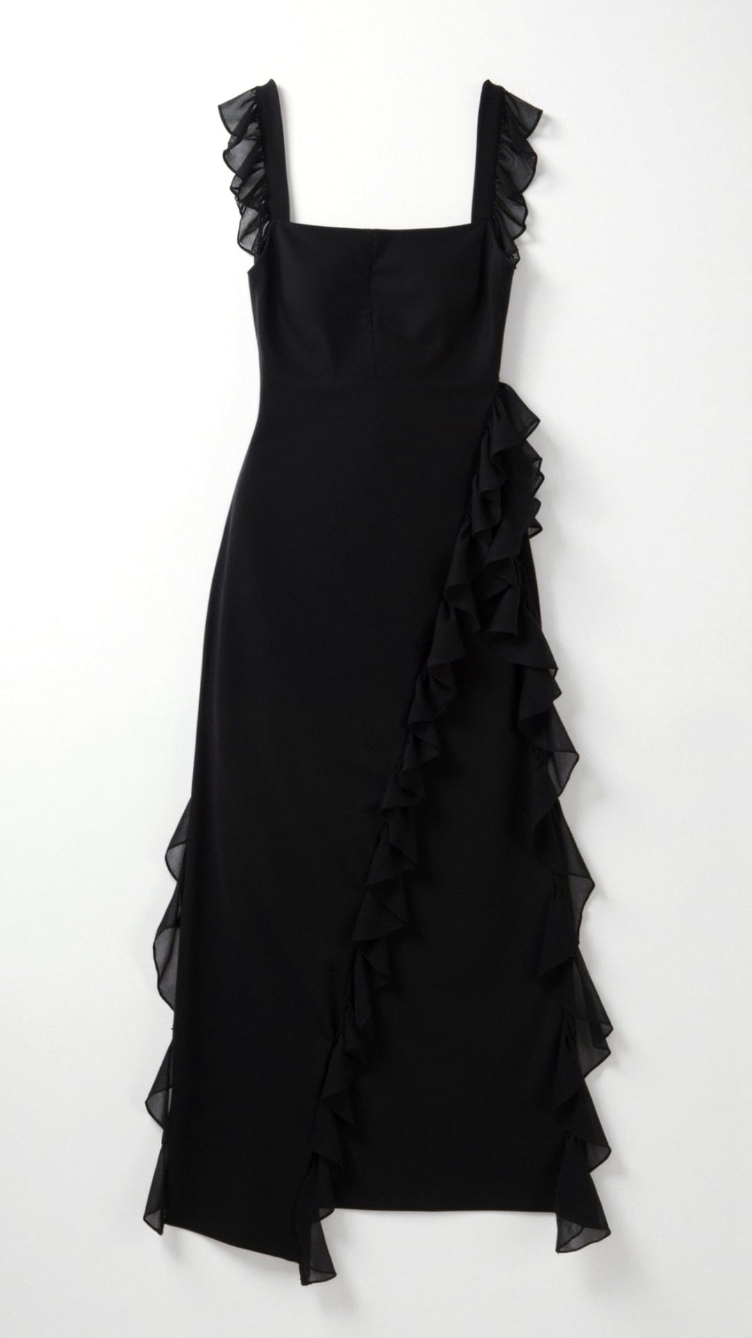 Julia | Women's Ruffled Maxi Dress, Front Slit Evening Dress | Everlasting Boutique