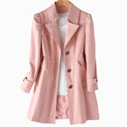 Juliette | Women's Classic Tailored Trench Coat, Lapel Collar Autumn Coat | Animated Apparel