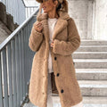 Juliette | Women's Oversized Teddy Long Coat, Soft Texture Autumn Coat | Everlasting Boutique | Beige