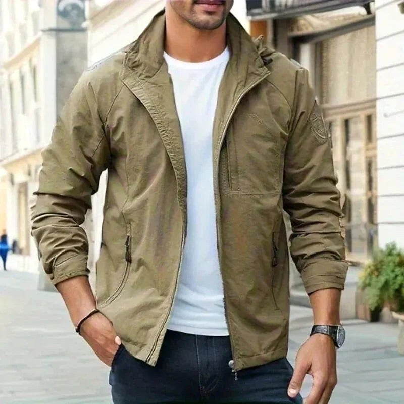 Jürgen | Men's Jacket, Lightweight and Versatile, Classic Transitional Jacket | Everlasting Boutique | Khaki