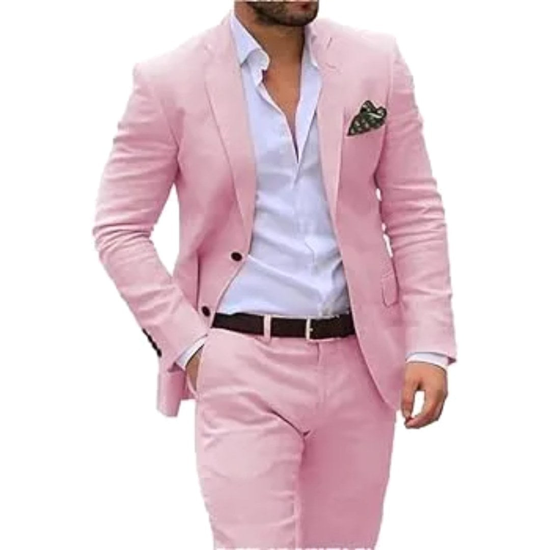 Karl | Men's Two-Piece Wedding Guest Suit, Classic Blazer and Trousers | Everlasting Boutique | White