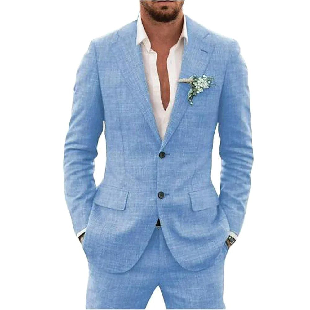 Karl | Men's Two-Piece Wedding Guest Suit, Classic Blazer and Trousers | Everlasting Boutique | Mint Green