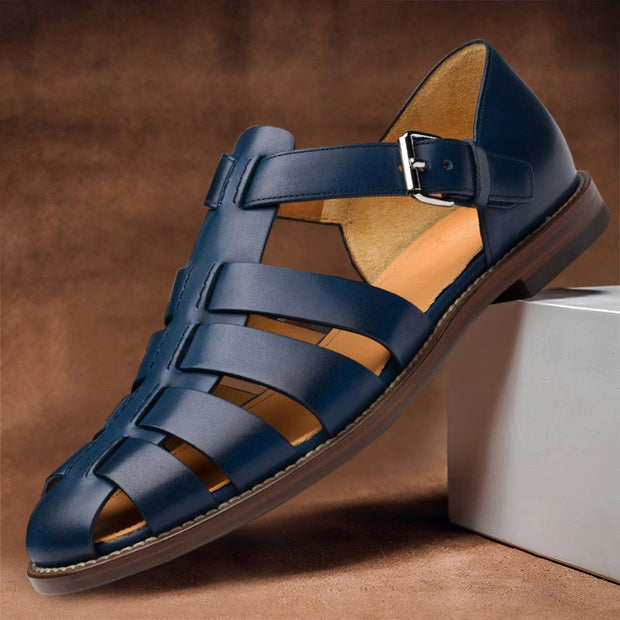 Everlasting Boutique | Kennedy | Women's Vegan Leather Fisherman Sandals - Blue